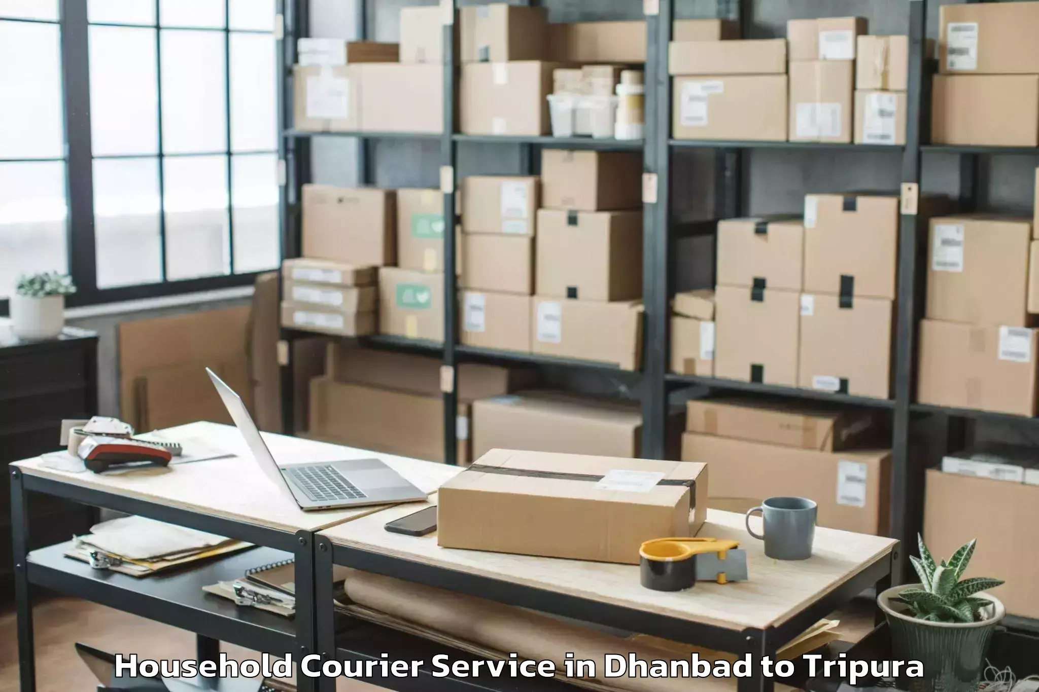 Top Dhanbad to Kailashahar Airport Ixh Household Courier Available